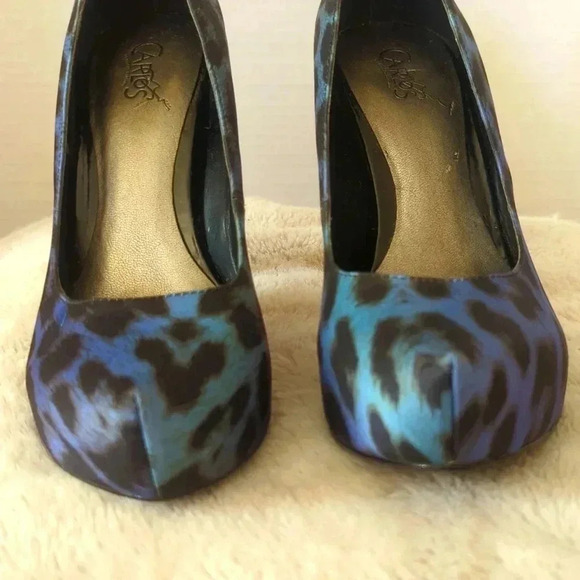 Carlos Santana Ombré Ble Leopard print platforms - Picture 4 of 9